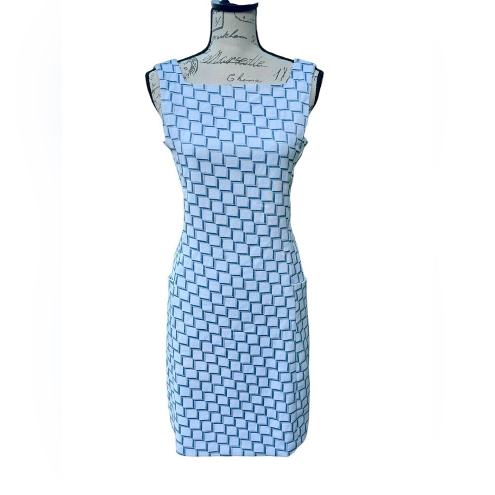 Theory Shift Dress Geometric Jaccard Womens Size 8 NWT
